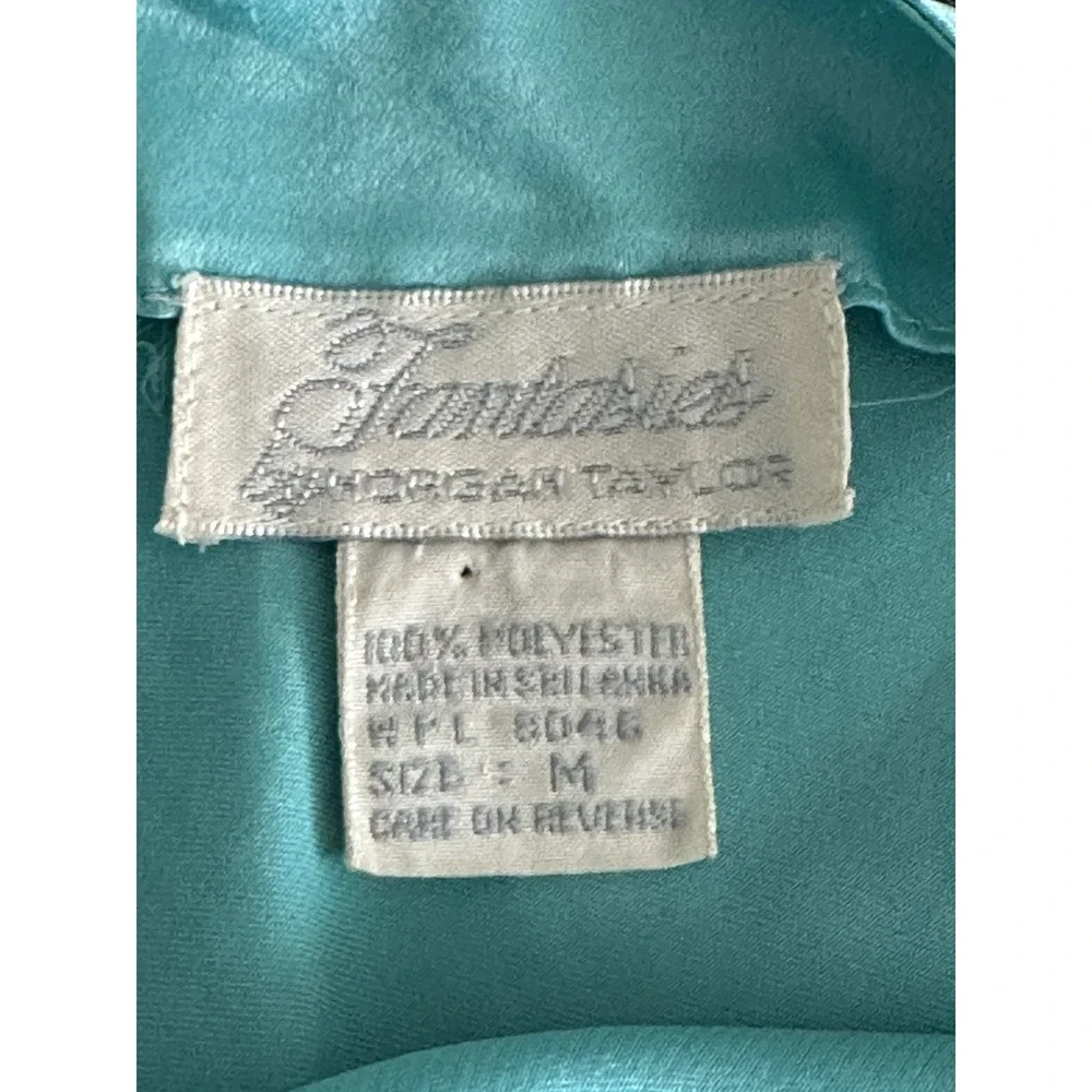 Morgan Taylor Satin Chemise Slip Blue Y2K Coquette Lingerie Nightgown‎ M